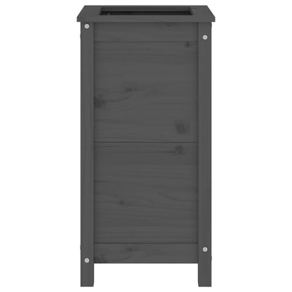 Jardinera Madera Maciza De Pino Gris 40x40x78 Cm_4