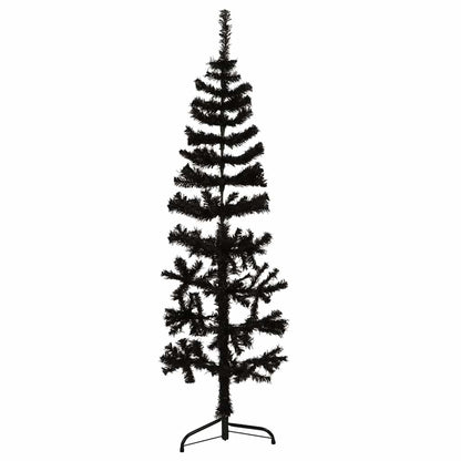 Vidaxl Medio Árbol De Navidad Artificial Con Soporte Negro 150 Cm_0