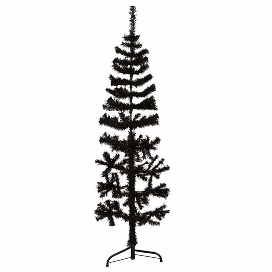 Vidaxl Medio Árbol De Navidad Artificial Con Soporte Negro 150 Cm_0