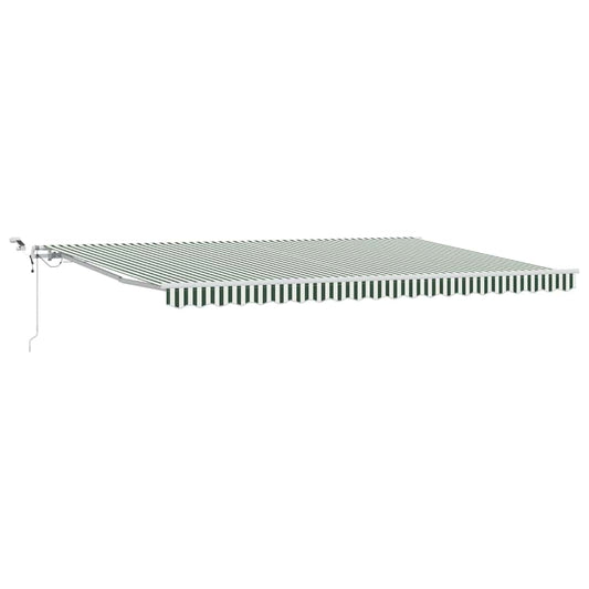 Toldo Retráctil Verde Y Blanco 500 X 350 Cm Poliéster_0