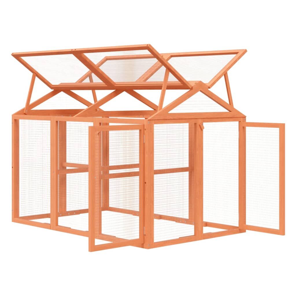 Vidaxl Corral De Madera Maciza Pino Marrón 141x94x104 Cm_3