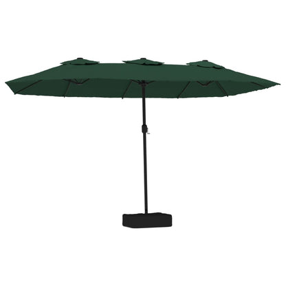 Vidaxl Sombrilla Doble De Jardín Con Luces Led Verde 449x265 Cm_0