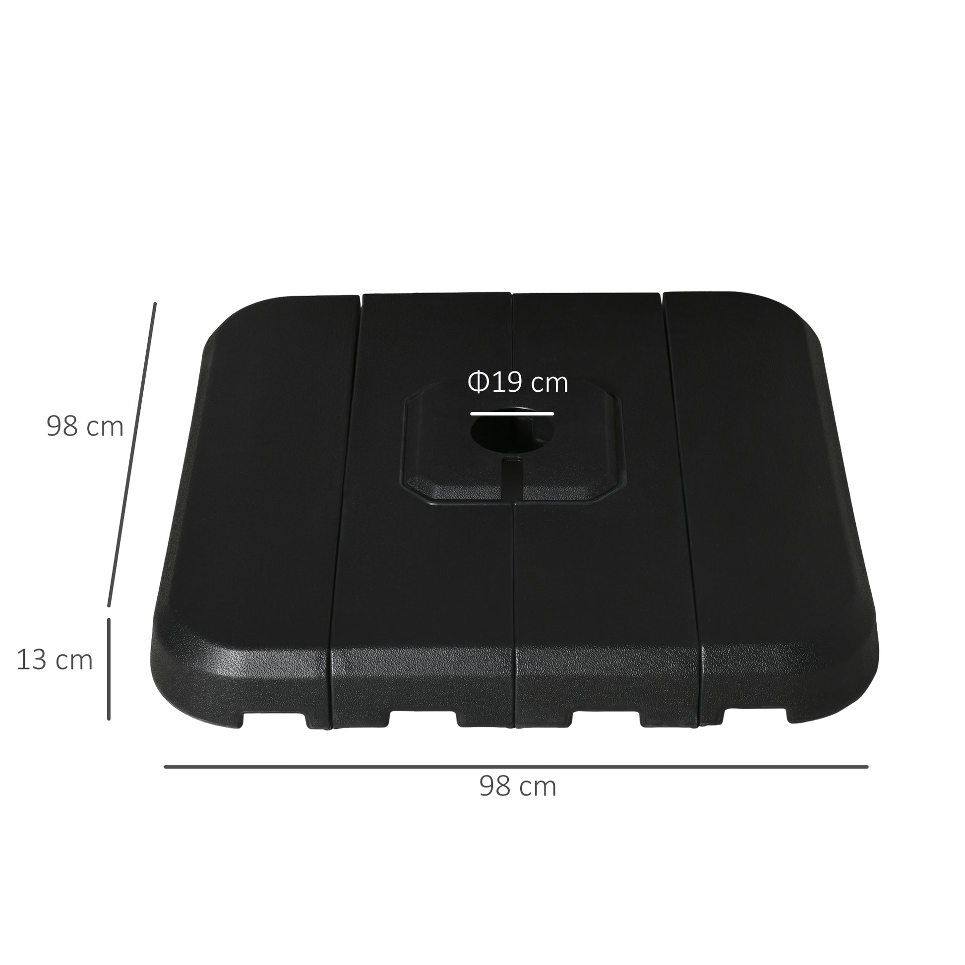 Outsunny Base De Sombrilla De 4 Piezas Rellenable De Agua 90 Kg O Arena 130 Kg_2