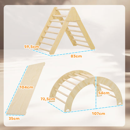 Escalador Para Niños Aiyaplay Tablero Multicapa De Pino Madera Natural 219x72.5x68.5 Cm_2