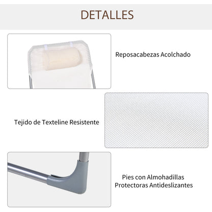 Outsunny Tumbona Plegable Y Reclinable Con Reposacabezas Y Respaldo Ajustable_5