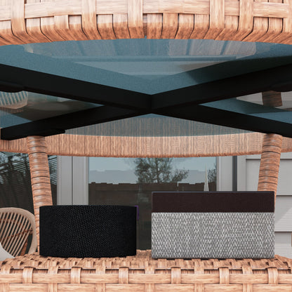 Outsunny Mesa De Ratán Redonda Ø80x75 Cm Con Estante Patas Ajustable Natural_4