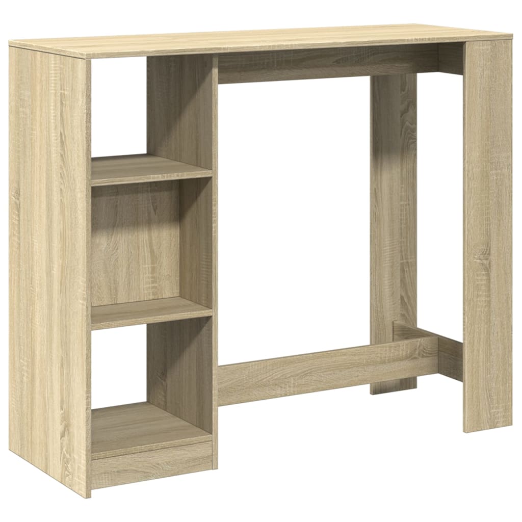 Mesa Bar Con Estante Madera Roble Sonoma 124x46x103,5 Cm_0
