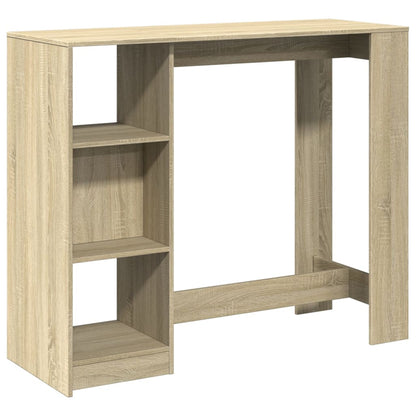 Mesa Bar Con Estante Madera Roble Sonoma 124x46x103,5 Cm_0
