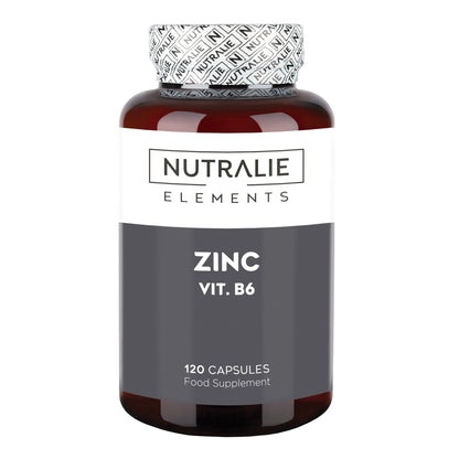 Nutralie Zinc con Vitamina B6 Acné Piel Pelo Vegano 120 Cápsulas