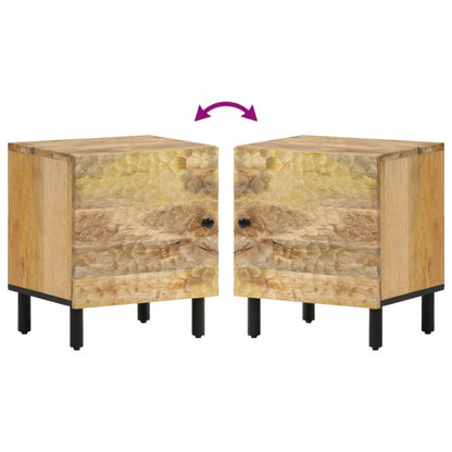 Mesita De Noche De Madera Maciza De Mango 40x33x46 Cm_4