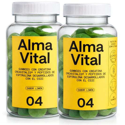 Alma® Creatina Gominolas Alma Vital Creavitalis® Con Vitamina D3 Y Espirulina |120 Gominolas 99,9% Pureza Y Sabor Limón_0