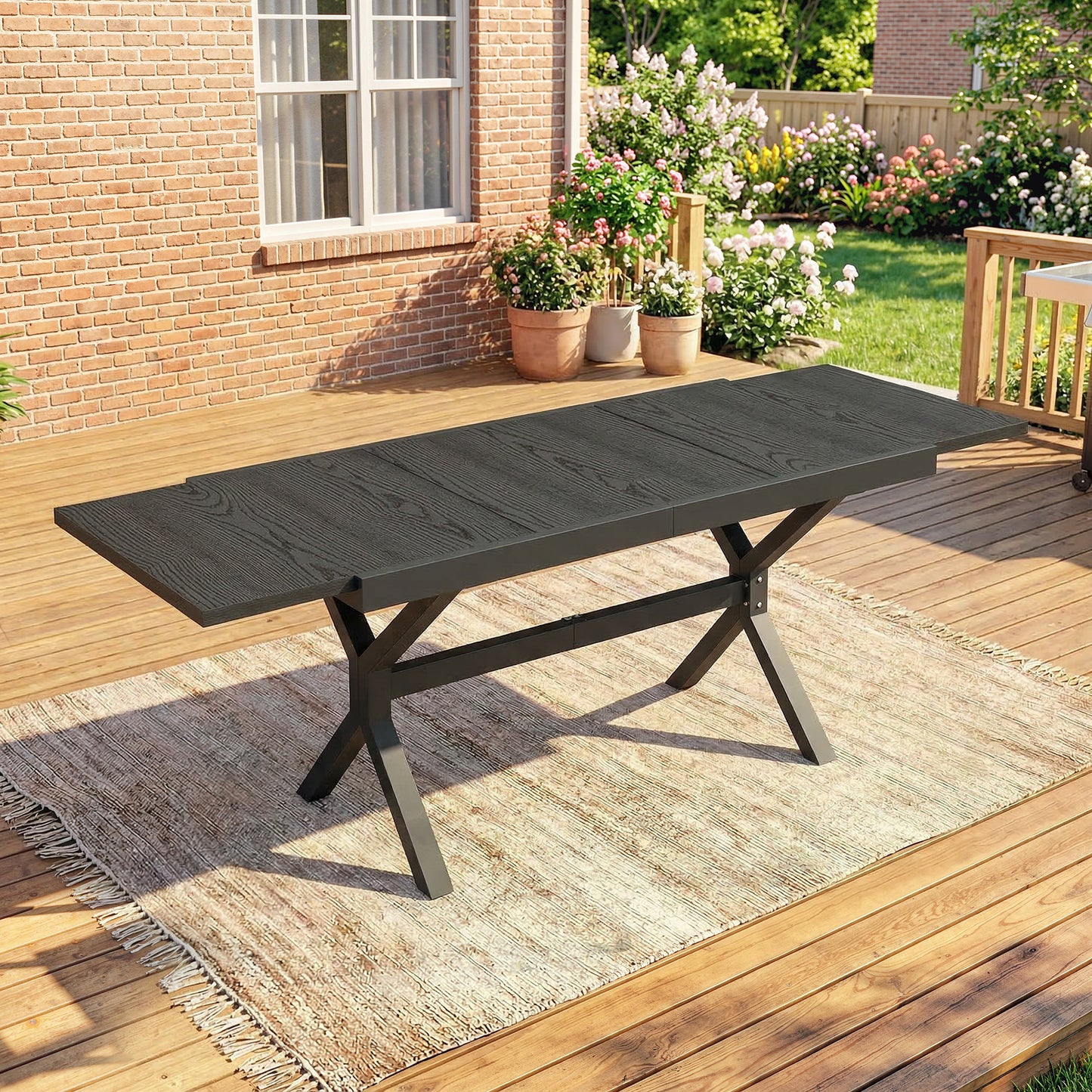 Outsunny Mesa De Jardín Exterior Extensible 154/214x85 Cm De Aluminio Acero Gris_1