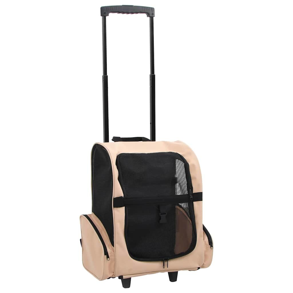Vidaxl Carro Plegable Para Mascotas Multiusos Beige_0