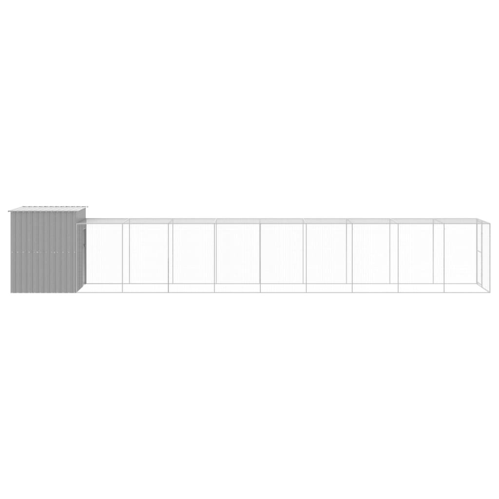 Vidaxl Gallinero Y Corral Acero Galvanizado Gris Claro 165x1067x181 Cm_3
