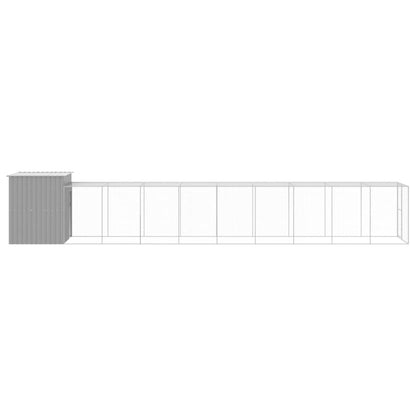 Vidaxl Gallinero Y Corral Acero Galvanizado Gris Claro 165x1067x181 Cm_3