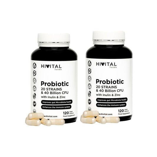 Pack 2x Probiótico con Inulina y Zinc Hivital 120 cápsulas