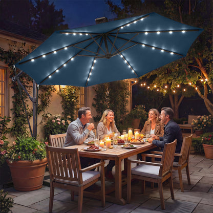 Outsunny Parasol Excéntrico Con Luces Led Solares_1