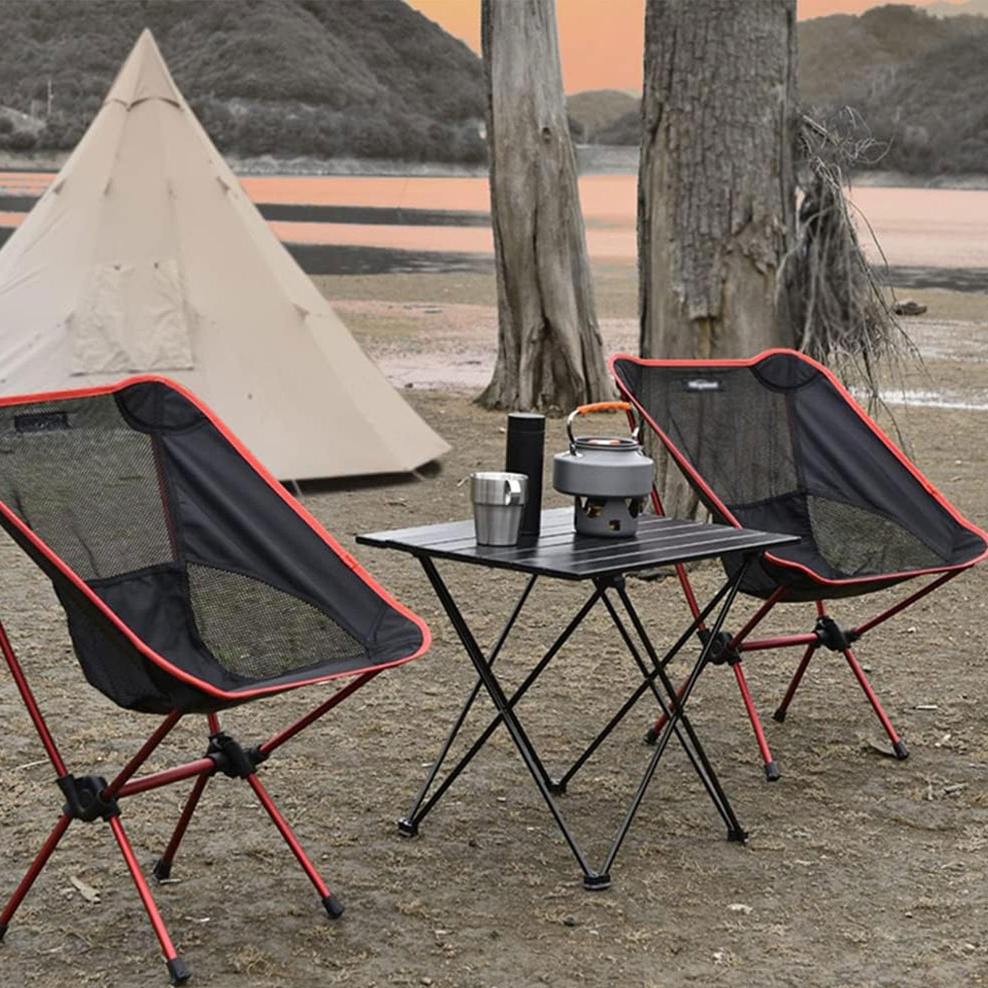 Well Home Mesa Plegable En Metal Color Negro 56x40x46cm