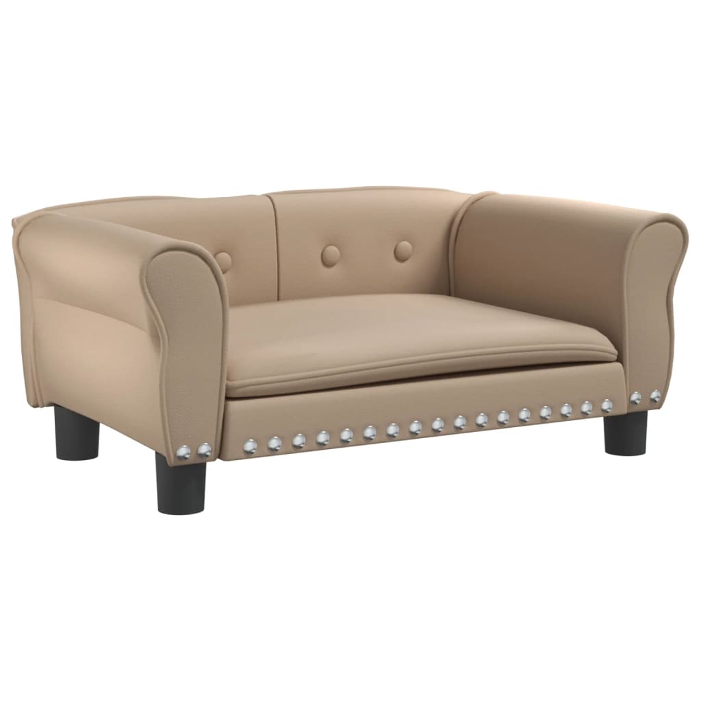 Cama Para Perros De Cuero Sintético Color Capuchino 70x45x30 Cm / Vetonek_1