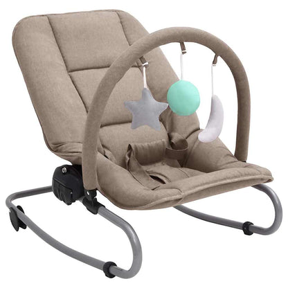Vidaxl Hamaca Mecedora Para Bebés De Acero Gris Taupe_0
