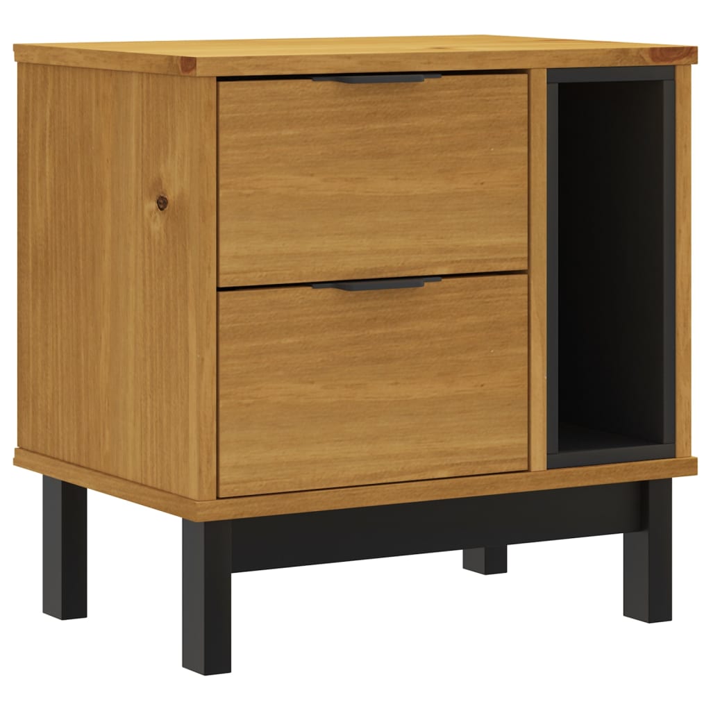 Mesita De Noche Flam Madera Maciza De Pino 49x35x50 Cm_0