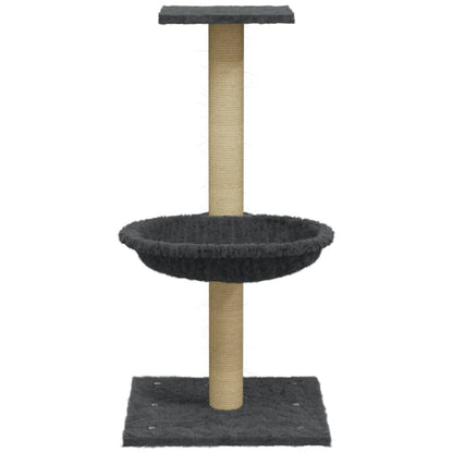 Vidaxl Rascador Para Gatos Con Poste De Sisal Gris Oscuro 74 Cm_3