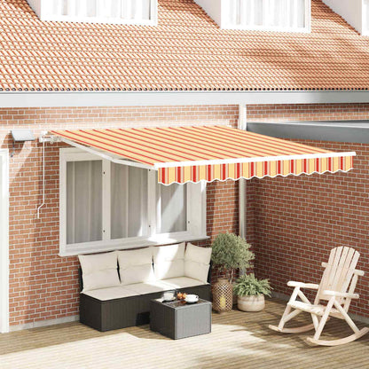 Toldo Retráctil Amarillo Y Naranja 350 X 250 Cm Tela Y Aluminio_1
