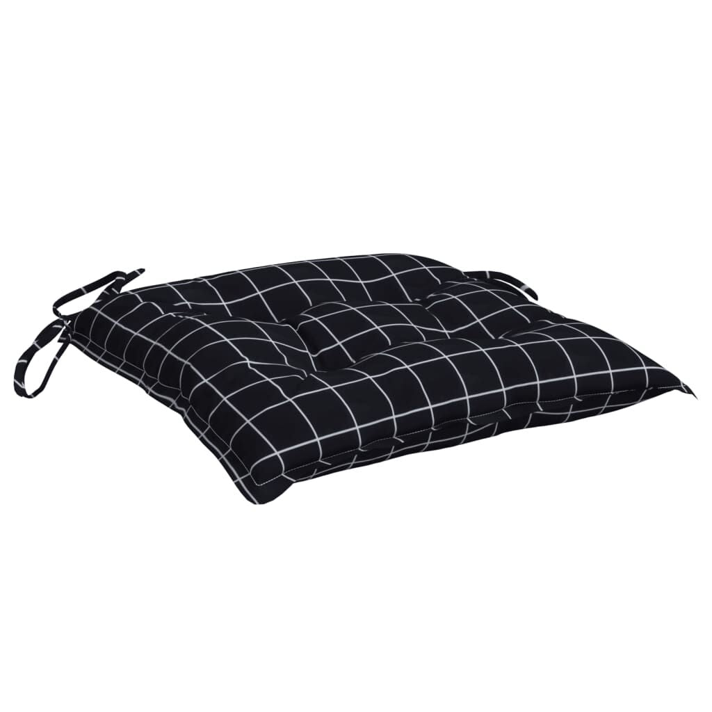 Vidaxl Cojines Para Silla 6 Uds Tela A Cuadros Negro 40x40x7 Cm_3