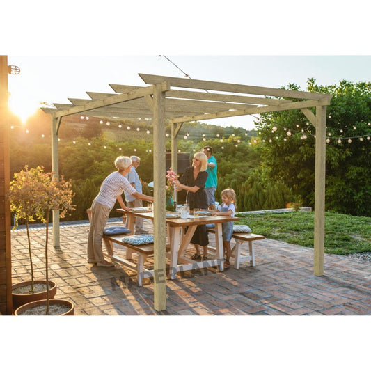 Pérgola de madera maciza Jerez Maderland 510x420 cm
