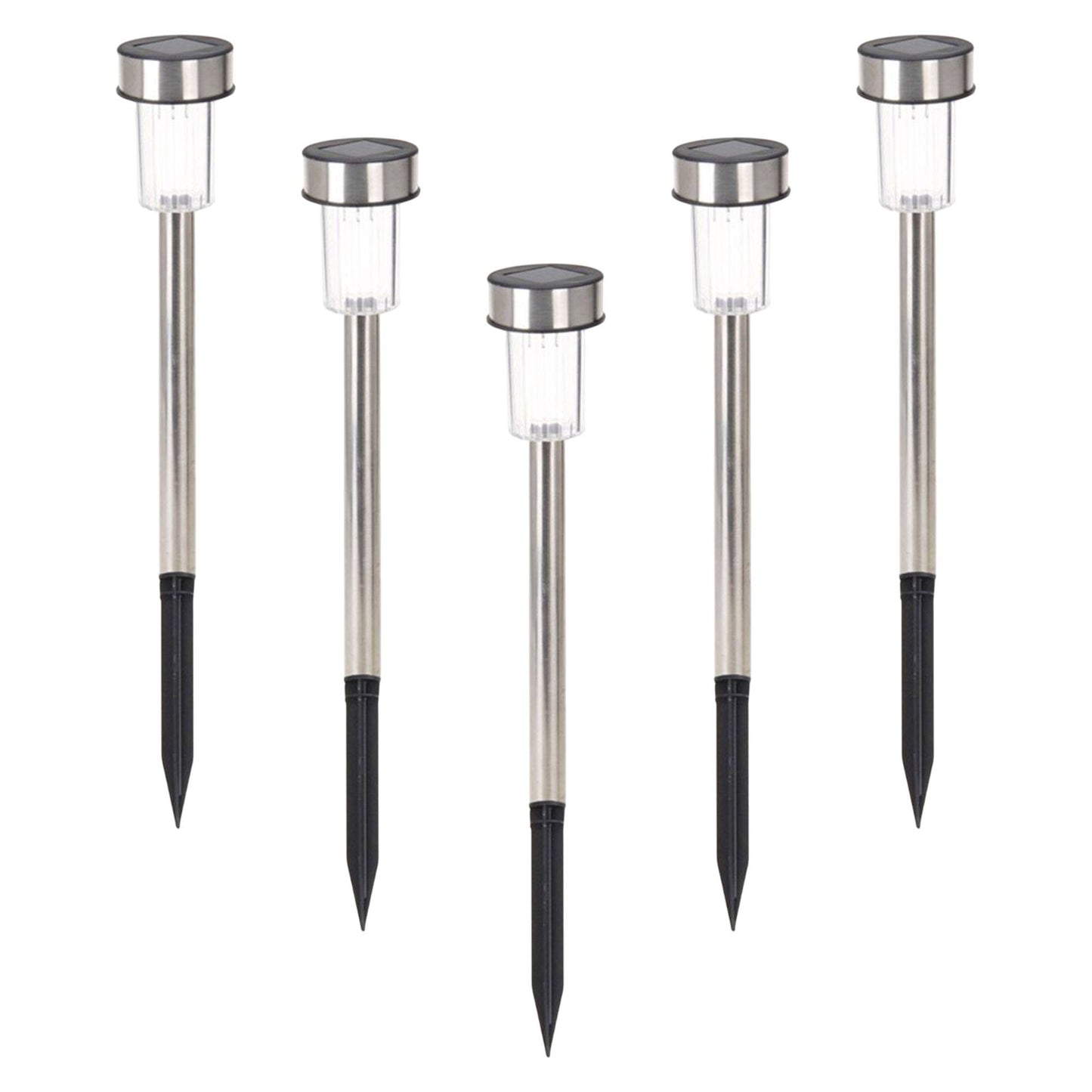 Well Home Juego De 5 Luces Solares Ø4,6cm En Acero Inoxidable