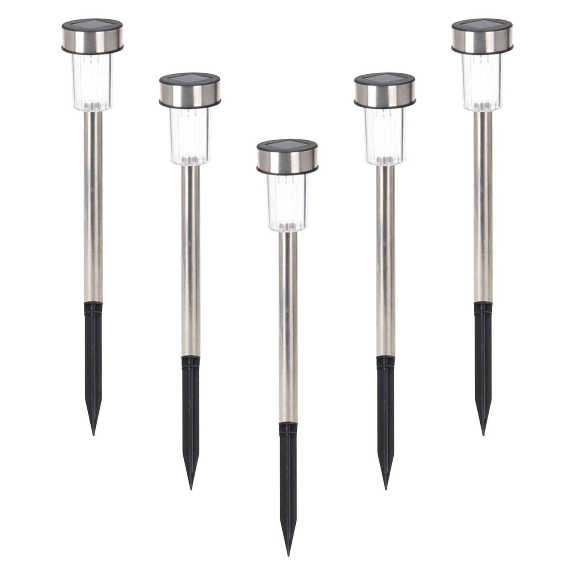 Well Home Juego De 5 Luces Solares Ø4,6cm En Acero Inoxidable