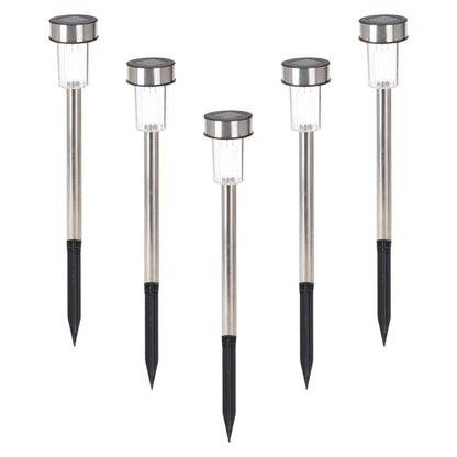 Well Home Juego De 5 Luces Solares Ø4,6cm En Acero Inoxidable