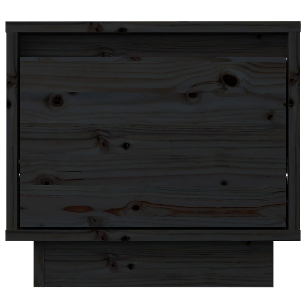 Mesitas De Noche 2 Uds Madera Maciza De Pino Negro 35x34x32 Cm_3