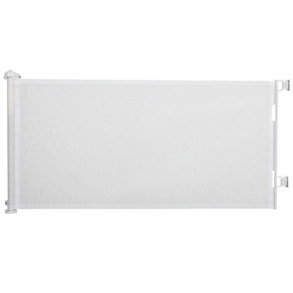 Pawhut Puerta De Seguridad Para Perros Extensible 0-150 Cm Para Escaleras Blanco_0