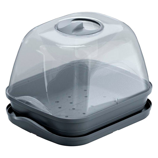 Semillero/bandeja Multiusos Con Tapa De Policarbonato Respana Table Greenhouse, Dimensiones (mm) 257x196x185, Color Antracita