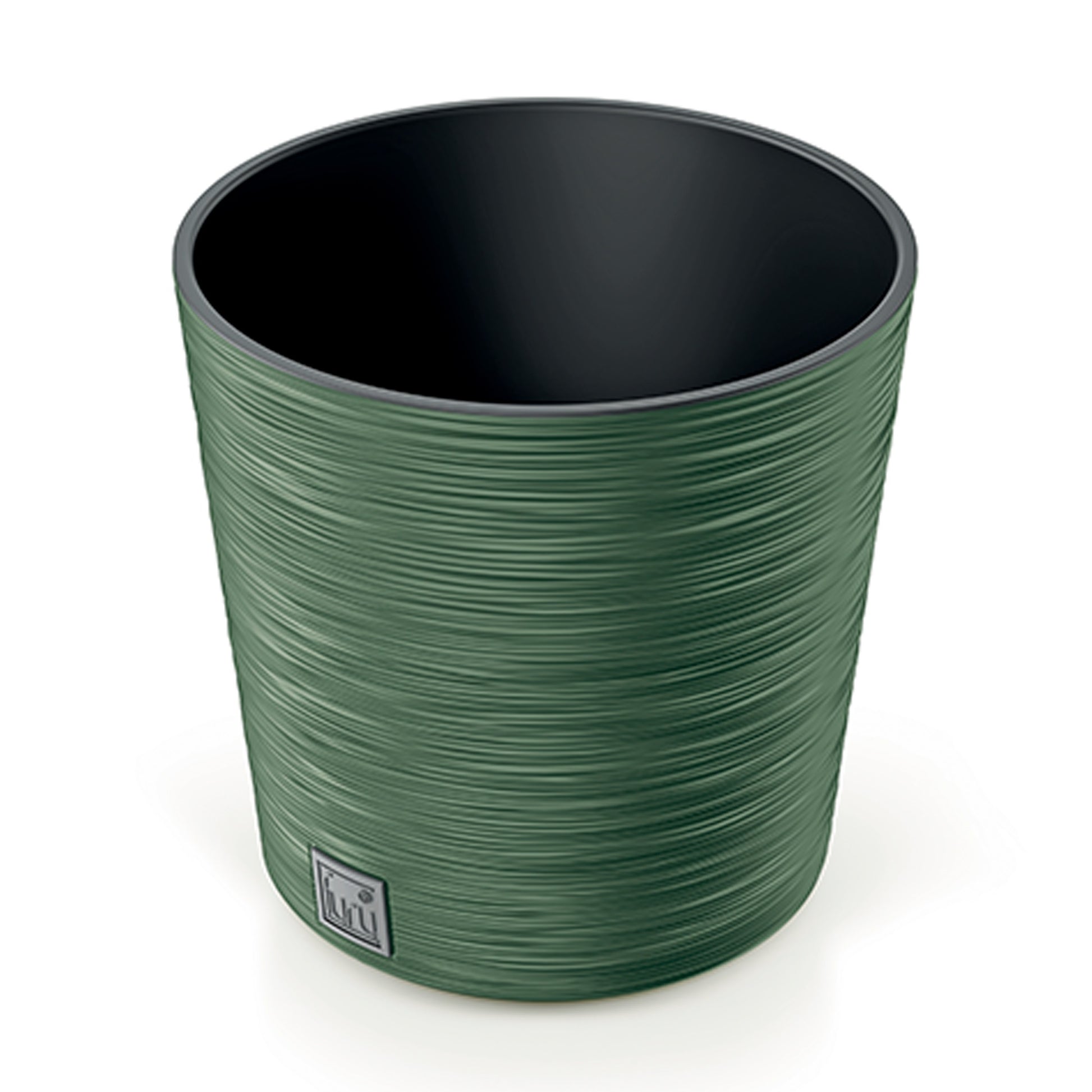 Macetero Color Verde Tierra, Con Depósito, Colección Furu, De 25 X 25 X 24,7 Cm, Capacidad De 7,5 L._0