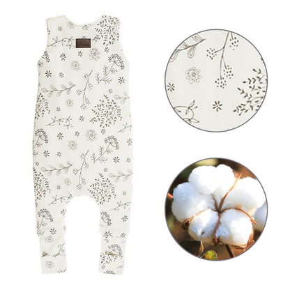 Saco De Dormir Con Pies Reversible T-s Jersey Algodón Black Dots