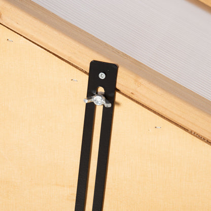 Outsunny Invernadero De Madera Con Paneles De Policarbonato 70x50x120 Cm Natural_4