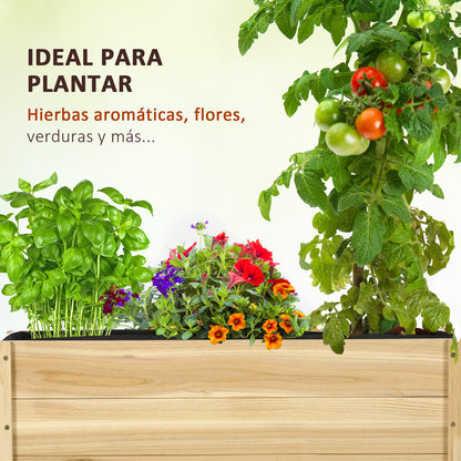 Outsunny Jardinera De Madera Con Ruedas_3