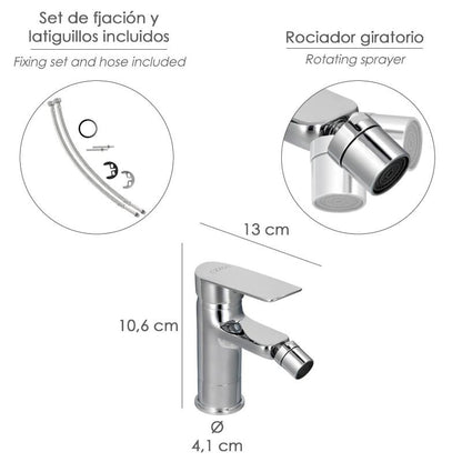 Monomando Bide Hamburgo Grifo Baño, Grifo Encimera, Grifo Cocina, Grifo Mezclador. Cartucho Ceramico Ø 35 Mm._1