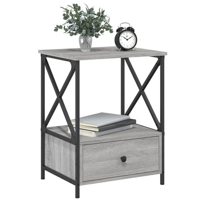 Mesita De Noche 2 Uds Madera Ingeniería Gris Sonoma 50x41x65 Cm_1