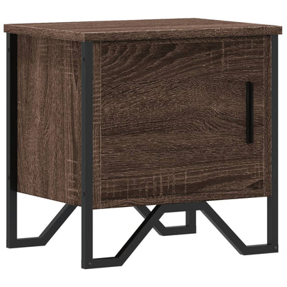 Mesita De Noche Madera De Ingeniería Marrón Roble 40x30x40 Cm_0