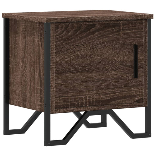 Mesita De Noche Madera De Ingeniería Marrón Roble 40x30x40 Cm_0