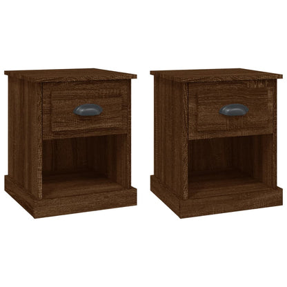 Mesitas De Noche 2 Uds Madera Roble Marrón 39x39x47,5 Cm_0