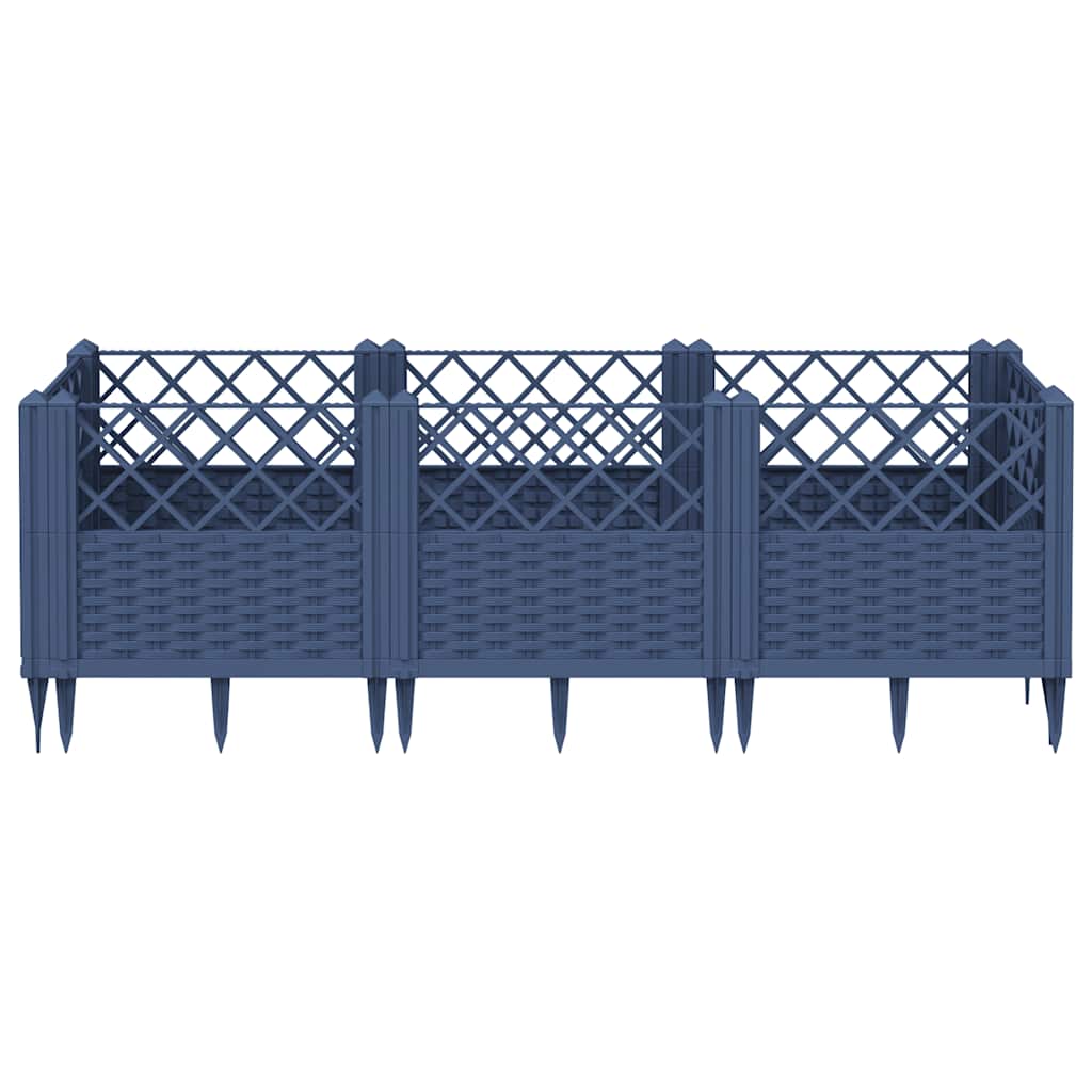 Jardinera Con Clavijas Pp Azul Gris 123,5x43,5x43,5 Cm_2
