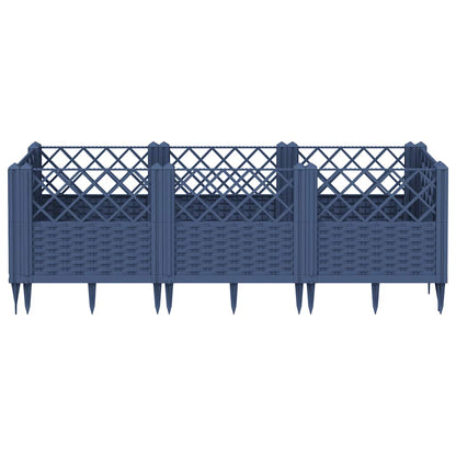 Jardinera Con Clavijas Pp Azul Gris 123,5x43,5x43,5 Cm_2