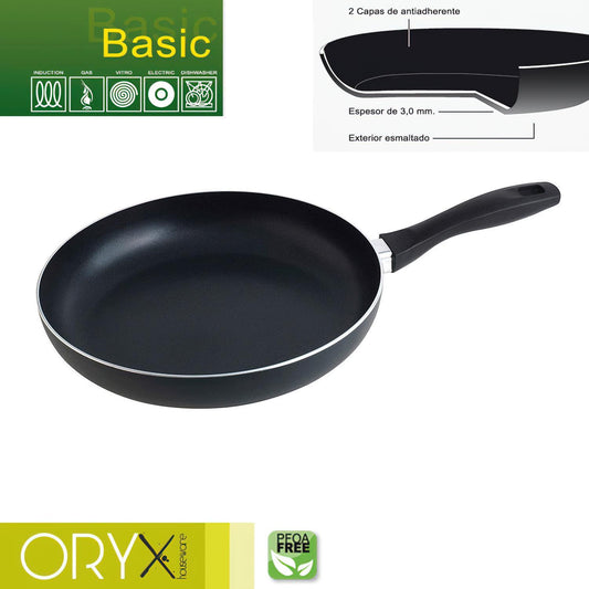 Oryx Sartén Aluminio Antiadherente Basic, Alta Resistencia, Apta Inducción, Libre Pfoa, Diámetro 28 Cm, Espesor 3 Mm._0
