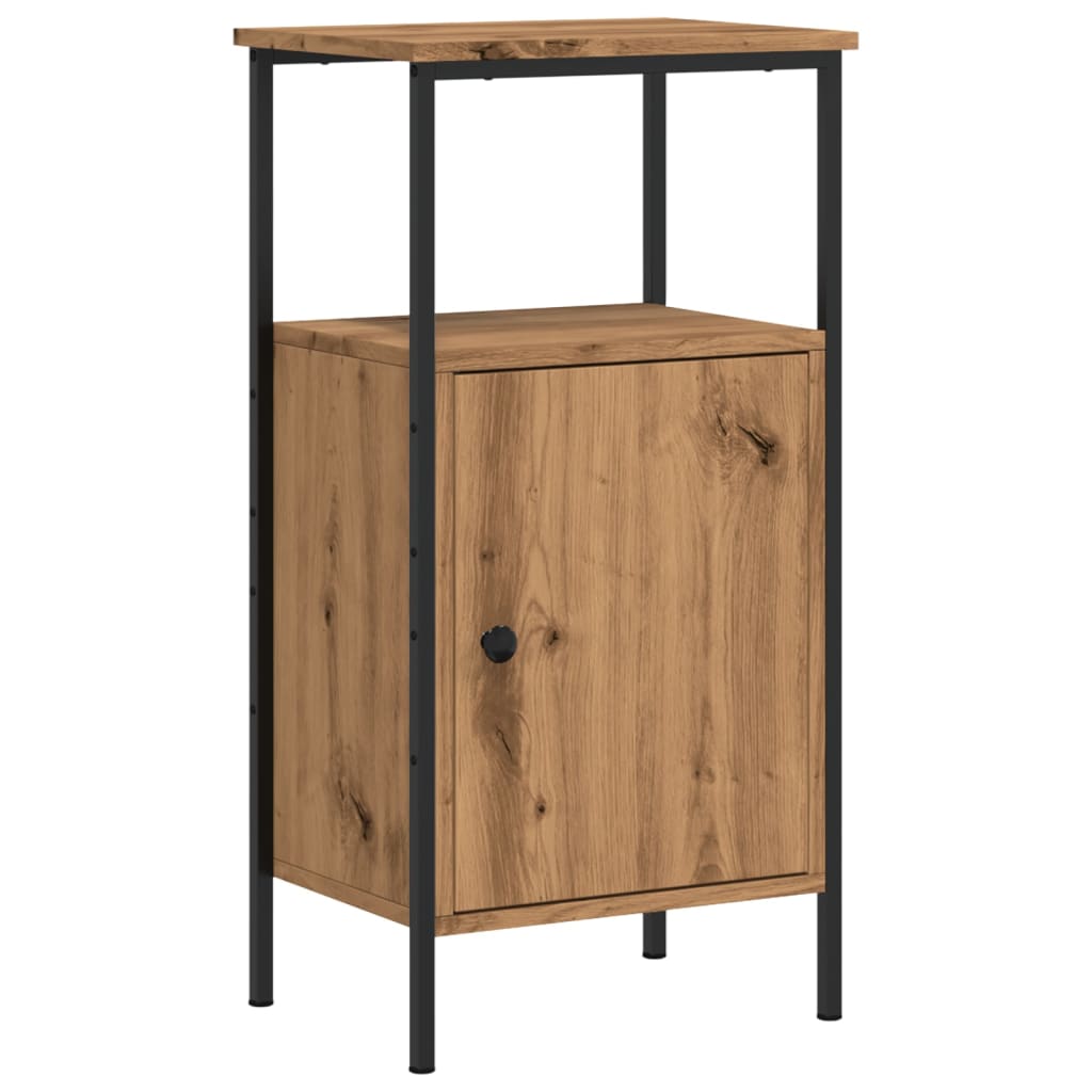 Mesita De Noche Madera De Ingeniería Roble Artisan 41x31x80 Cm_0