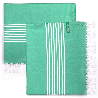 Set 2 Toallas Benetton Hamman 80x165cm 170gsm 100%algodon Verde Casa Benetton_0