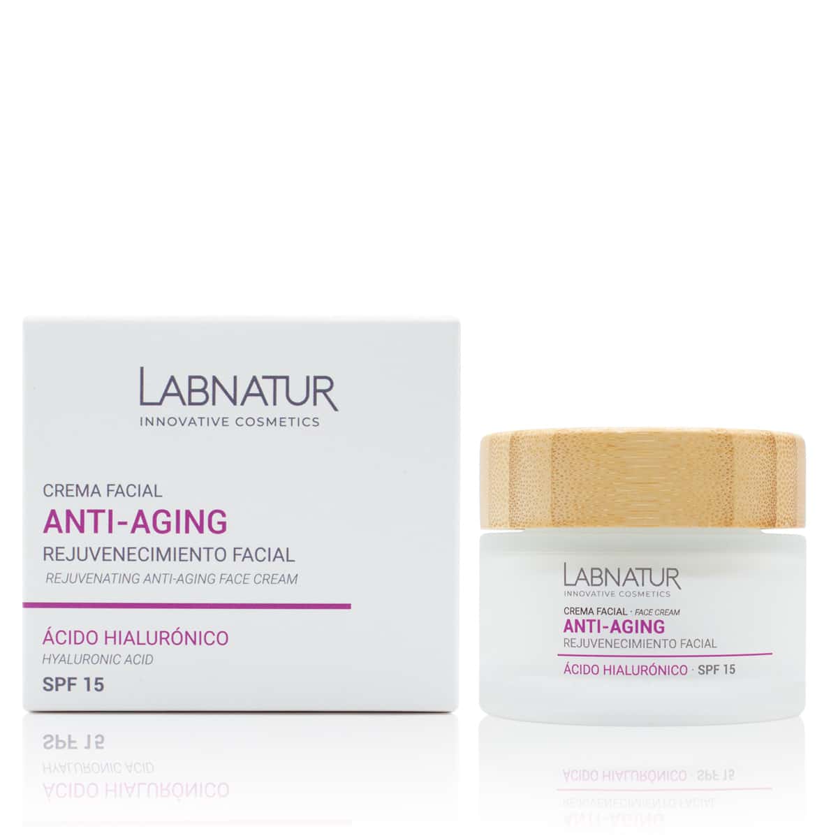Crema Facial Anti-Aging Labnatur 50 ml | Ácido Hialurónico y SPF15 | Firmeza, Elasticidad y Luminosidad | Vegano_0